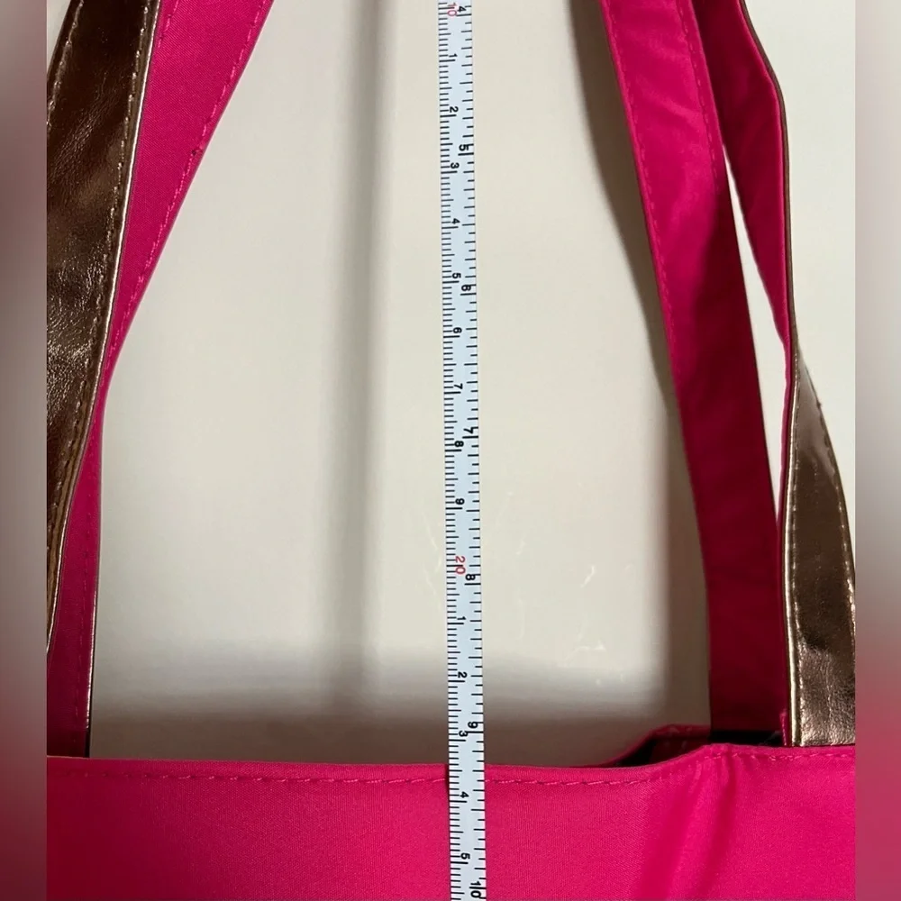 Lancôme Bright Pink Tote, Colorful Macaroon Lining, Handles, Reusable